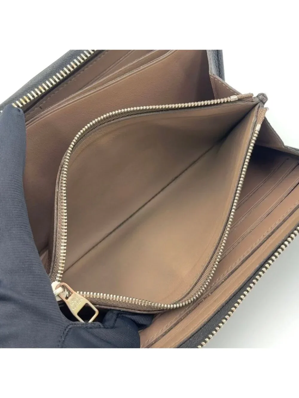 Louis Vuitton Portefeuille Comet Parnassea Leather Black L-Shaped Zipper Wallet